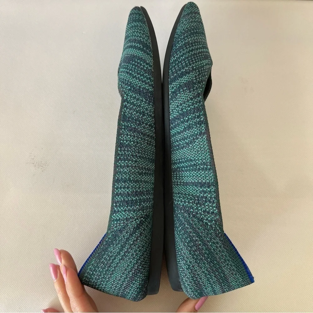Rothy’s The Point Aqua Heather Flats